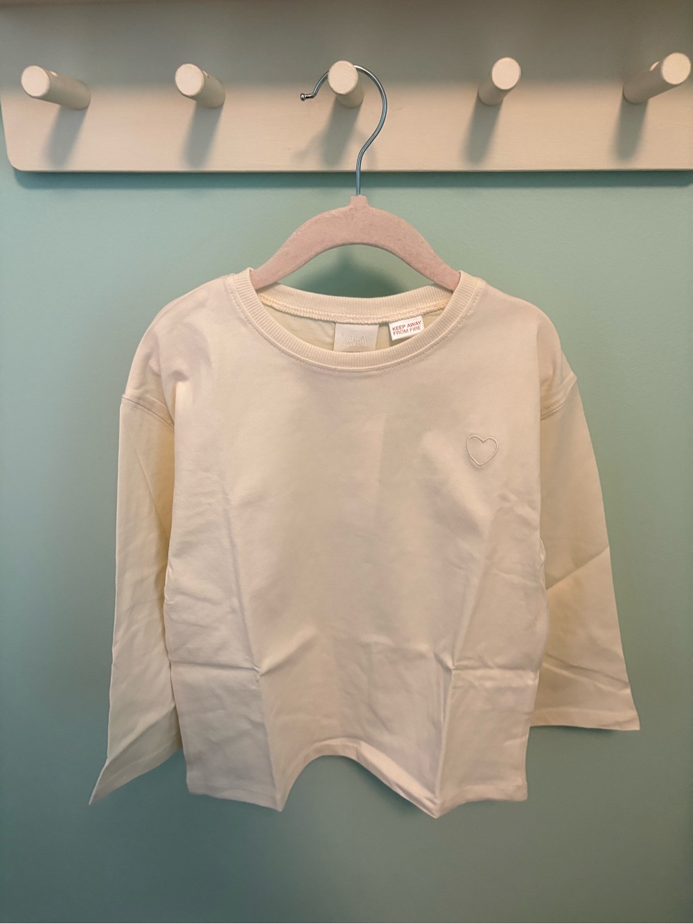 ZARA WOVEN EMBROIDERED HEART T-SHIRT